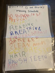 morning routine chart